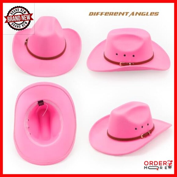 Western Felt Cowboy Hat Wide Brim Belt Buckle Unisex Adult Medium Large main image 6